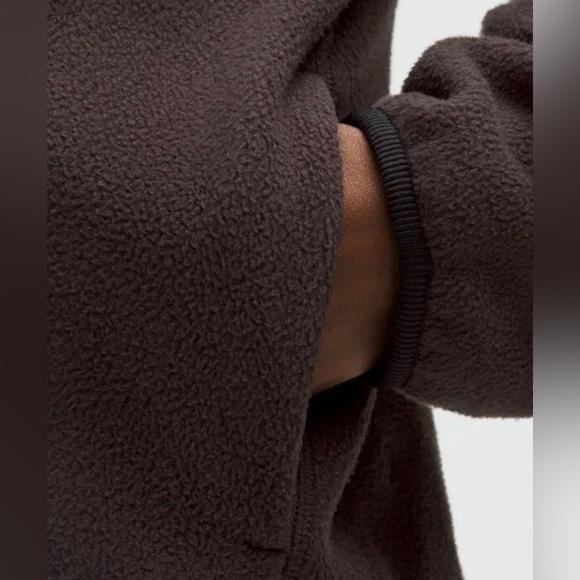 NWT lululemon Tumbled Fleece Full-
Zip Jacket in Sequoia brown / Black trim - M - Picture 5 of 10